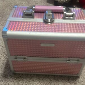 Pink and Silver Makeup Case